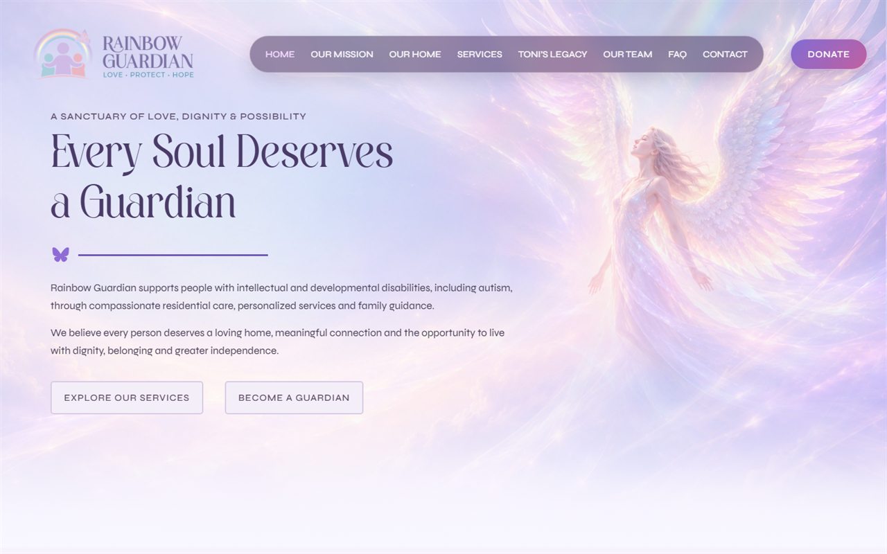 Rainbow Guardian website homepage